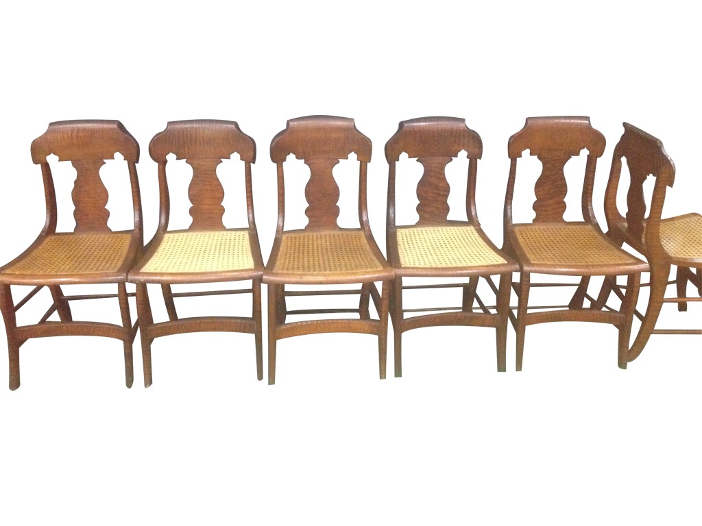Set of Classical Tiger Maple Chairs